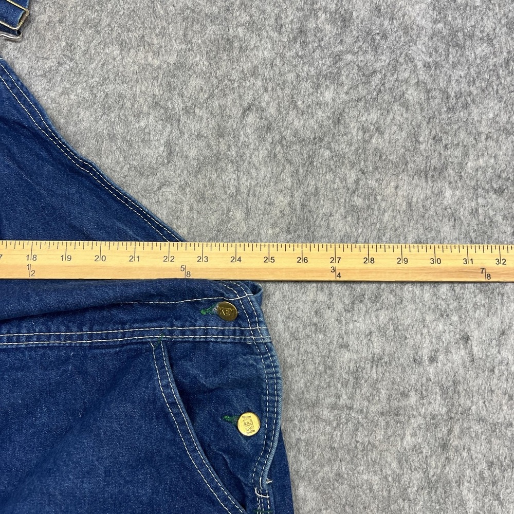 Key Imperial Bib Overalls Mens 52x30 Blue Denim Relaxed Fit Big Tall Workwear - Picture 12 of 16
